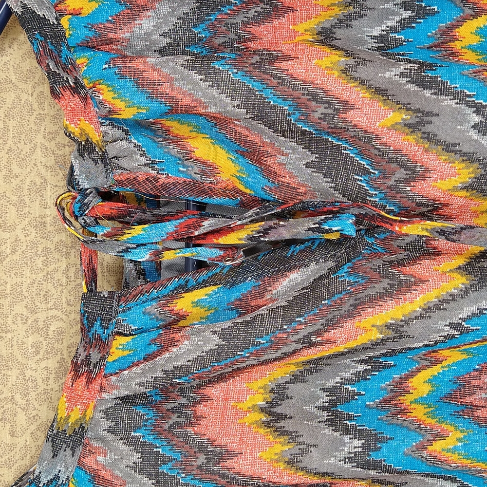 Women Multi-Colored Long Dress Size: L - Picture 8 of 10